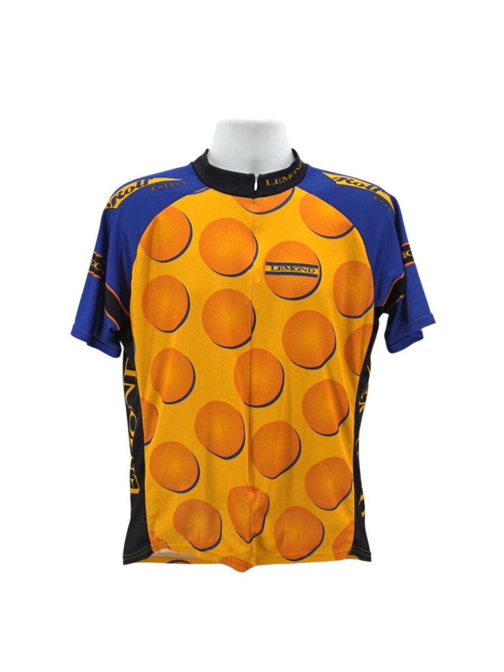 Vintage Lemond Mens 2XL Cycling Jersey Polka Dot Rolf Wheels Full Zip Multicolor